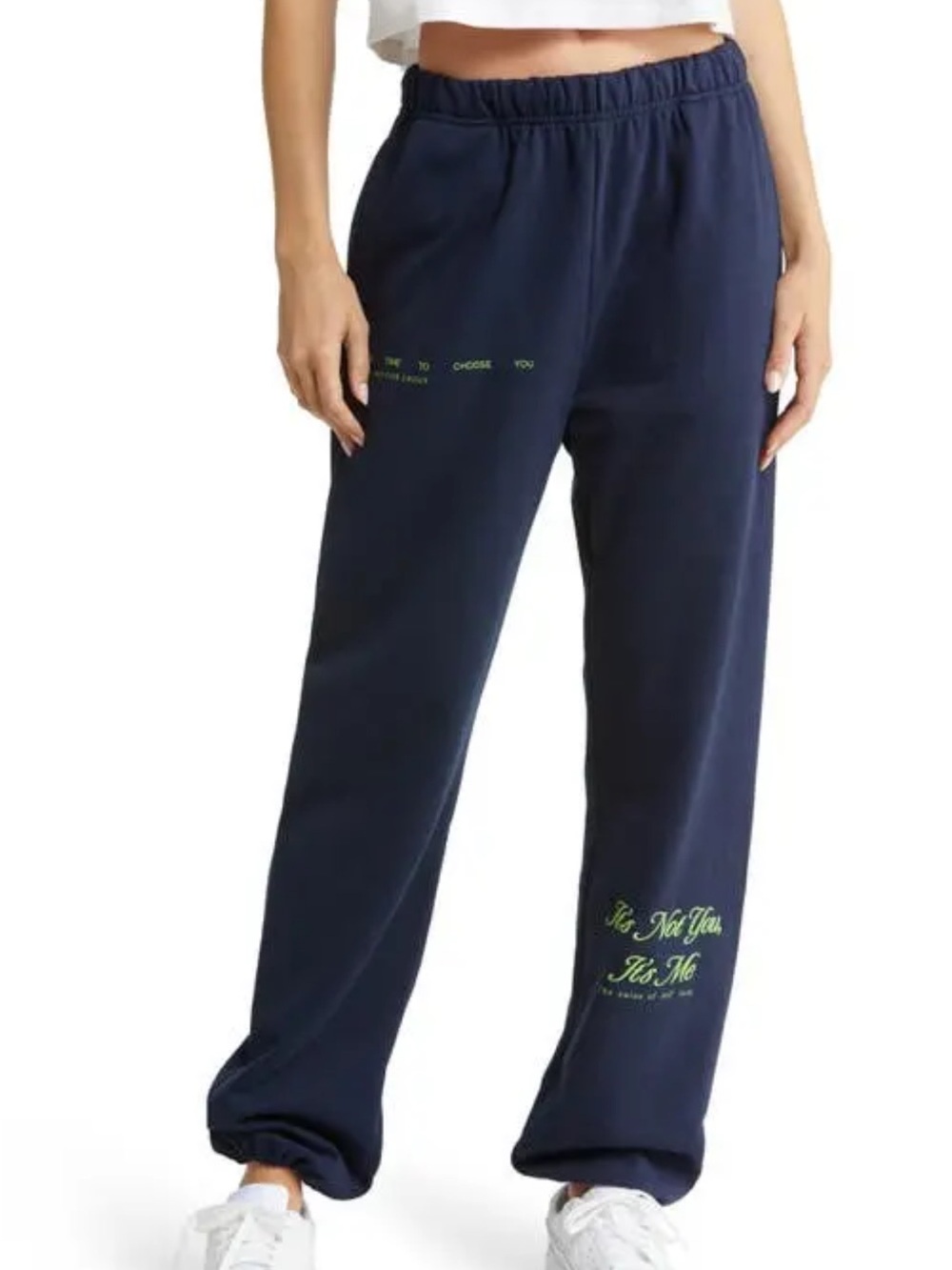The Mayfair Group It's Not You It's Me Cotton Sweatpants Navy Blue S/M Revolve